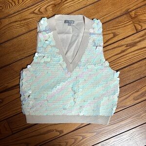 J.Crew Iridescent Sequin V-Neck Tank